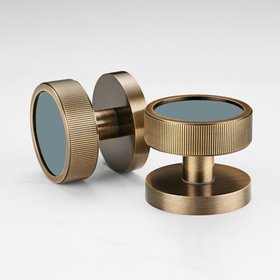 Brass & Gloss Mortice Door Knobs - Linear - Antique - Mr Clifton Insert