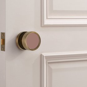 Brass & Gloss Mortice Door Knobs - Linear - Antique - Mrs Bouquet Insert