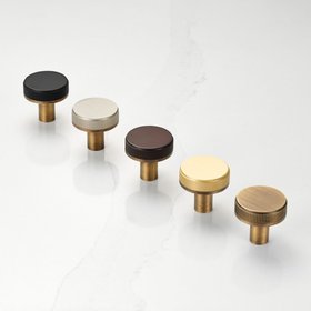 Antique Brass Door Knobs with Linear Top