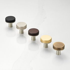 Silver Brass Door Knobs with Linear Top