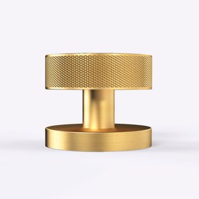 Custom Colour Brass Mortice Door Knobs Knurled in Gold