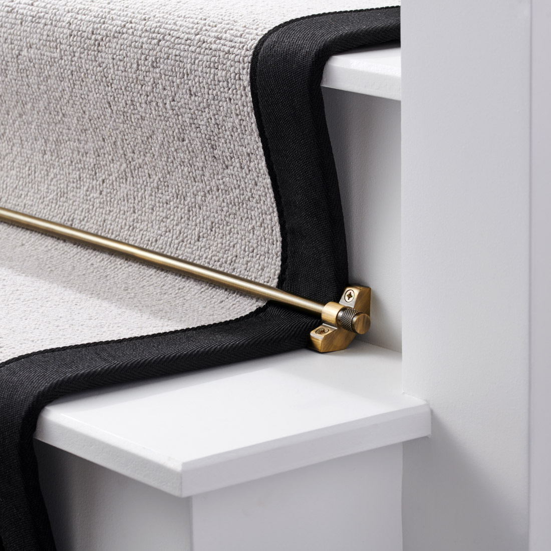 Brass Stair Carpet Runner Rods in Antique Gold