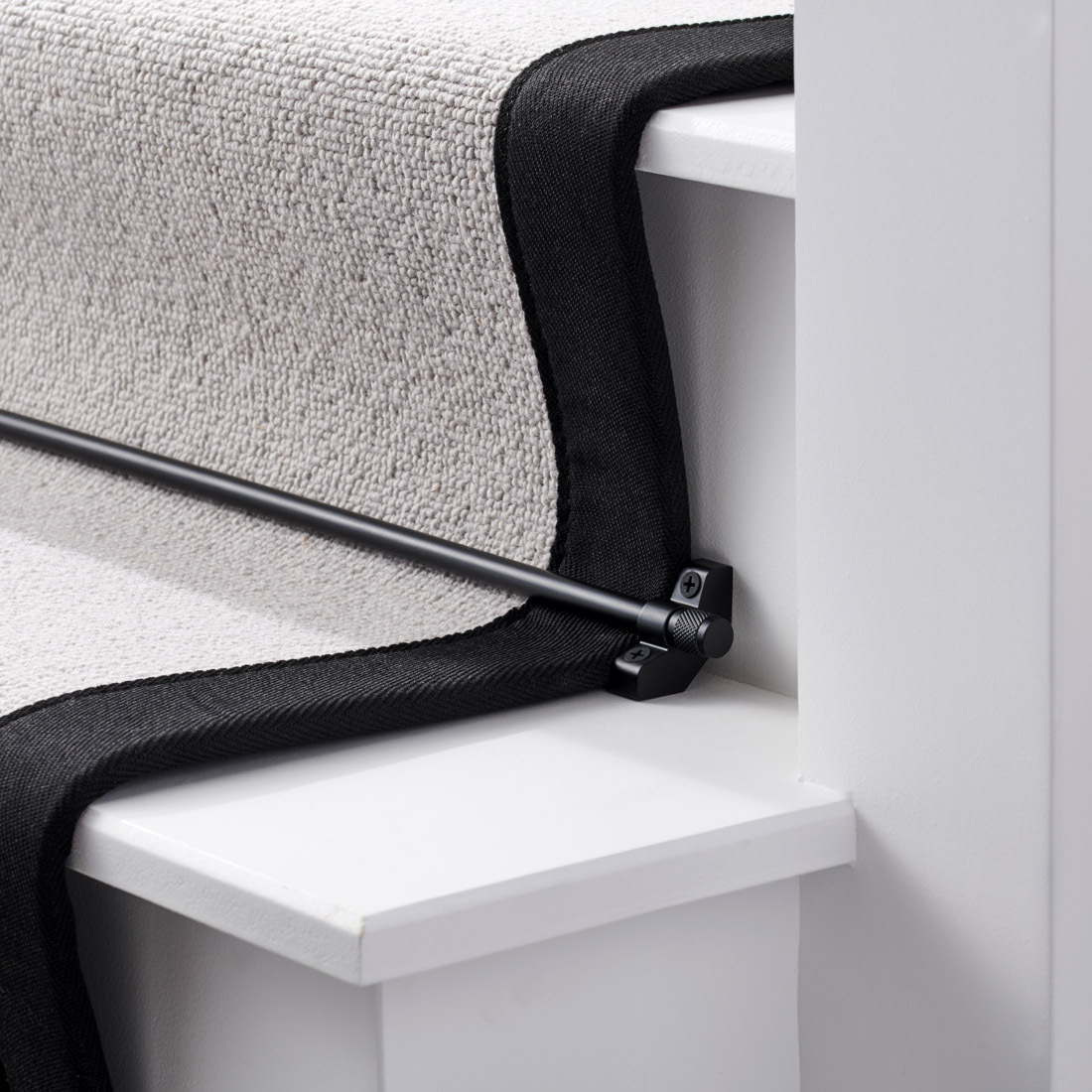 Brass Stair Carpet Runner Rods in Black
