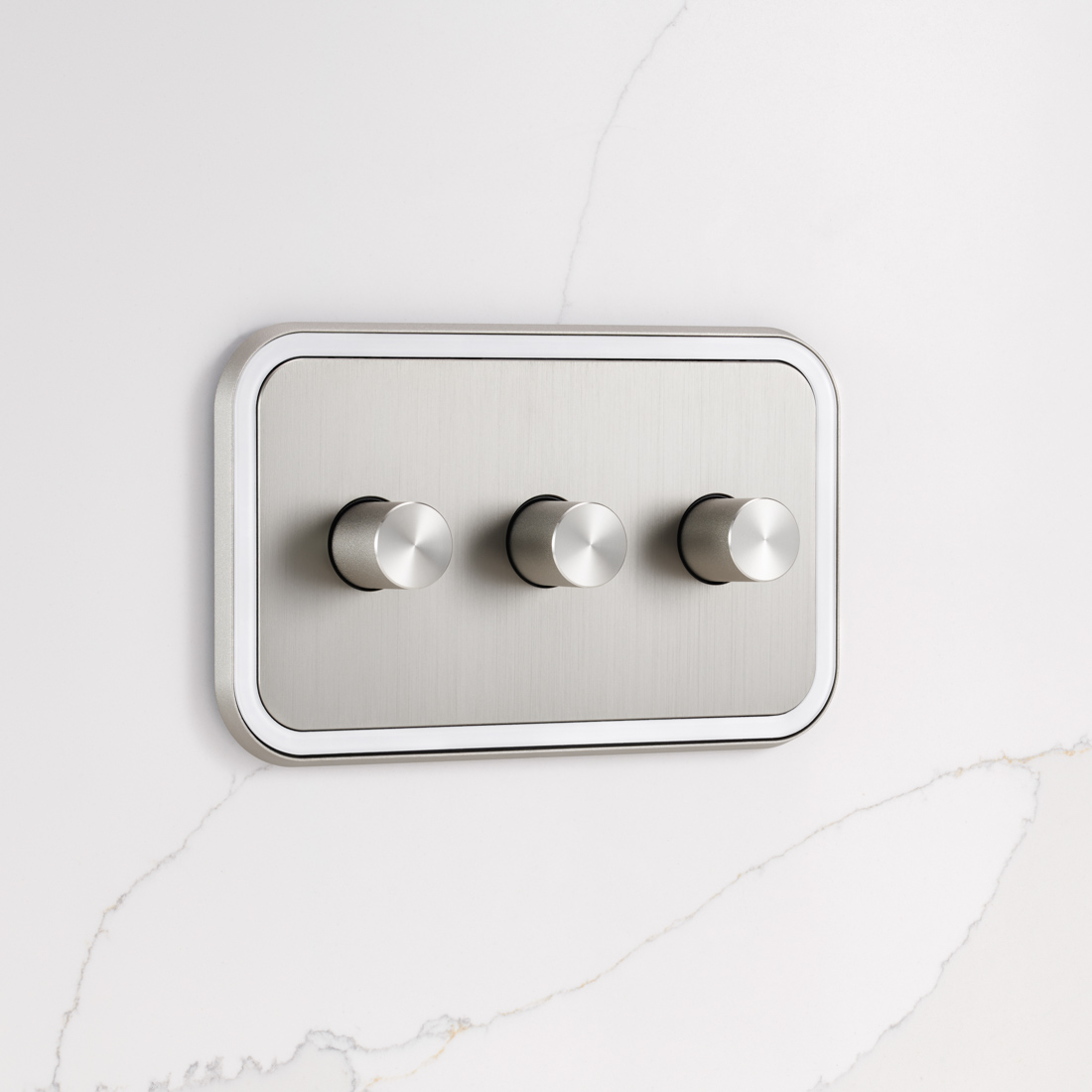 3G Dimmer Light Switch (150W) in Silver and White Gloss
