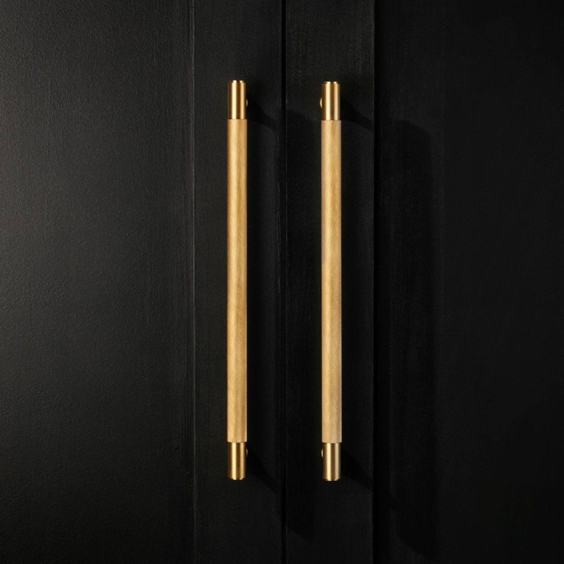 Brass Knurled Cabinet Handles in Gold