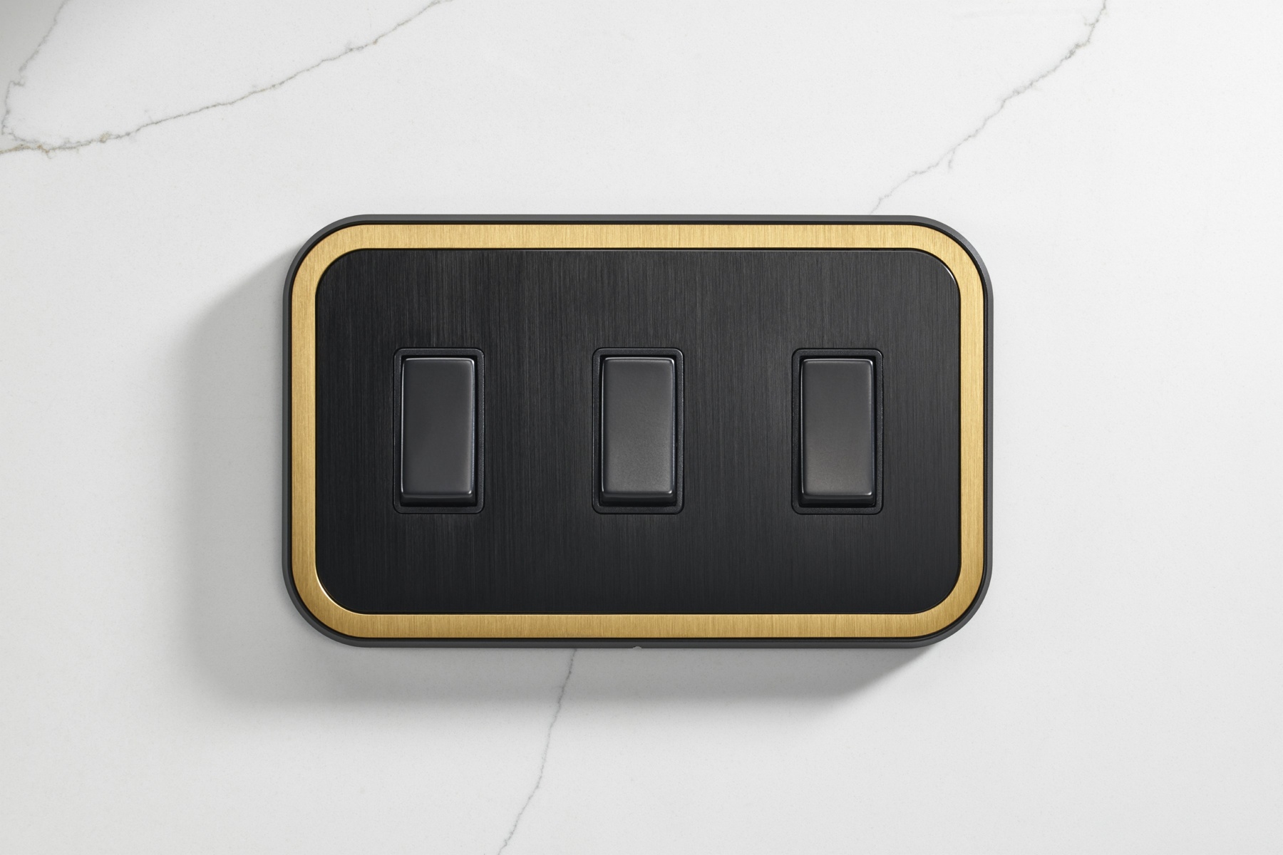 3G Rocker Light Switch (20A) in Black and Gold