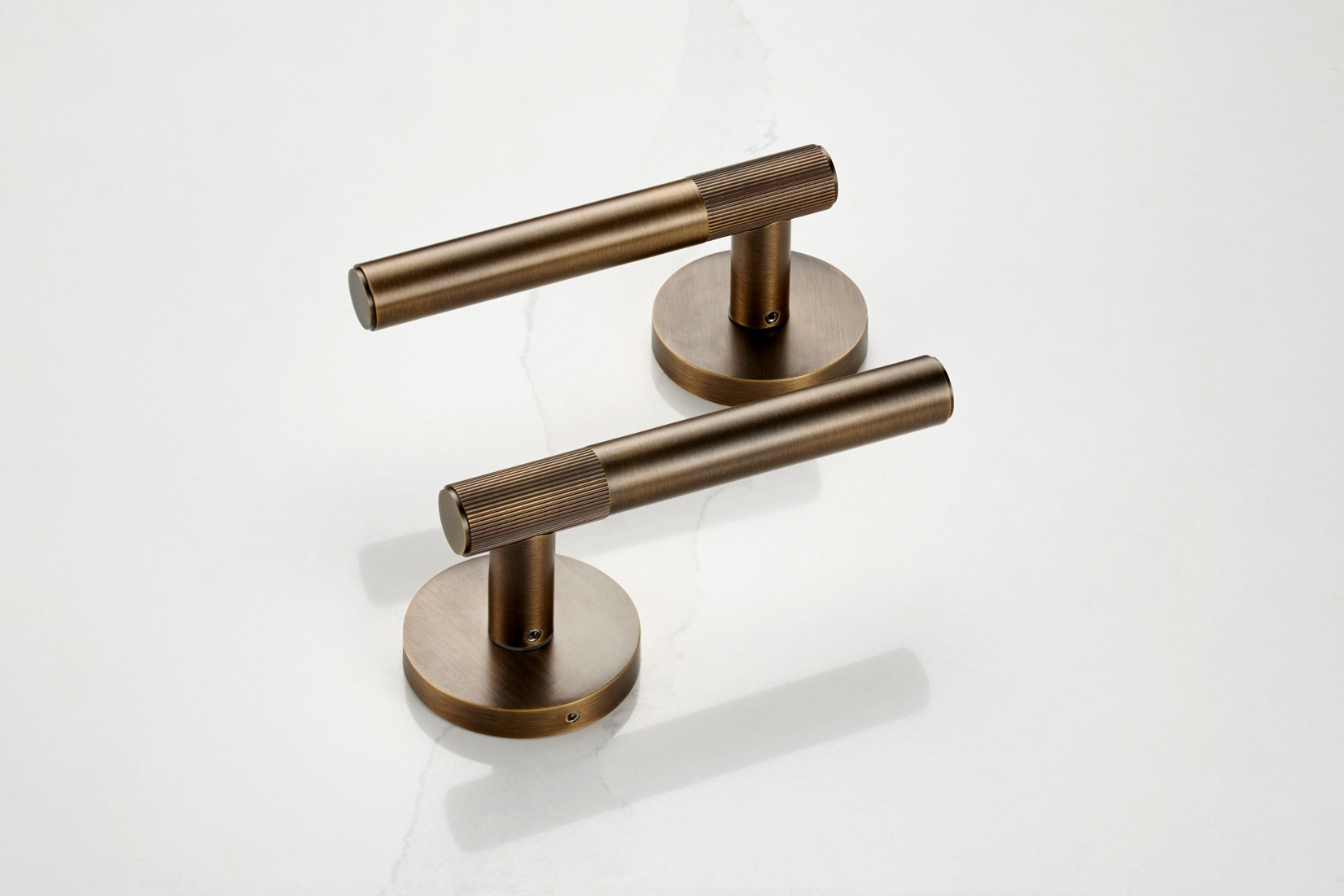 Brass Linear Lever Handle in Antique Gold