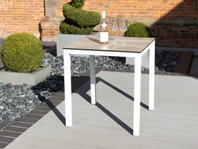Miami Outdoor Aluminium Table - White Frame/Grey Top