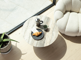 Bicester Side Table with Grey Travertine Top