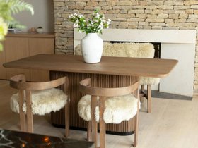 Gardena Sheepskin Dining Chair - Caramel