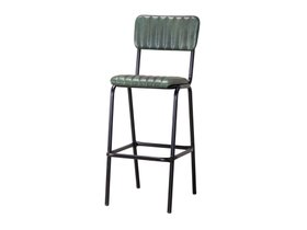 Arlington Leather Breakfast Bar Stools - Pine Green