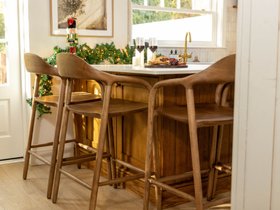 Alder Scandi Style Bar Stool - Weathered Oak
