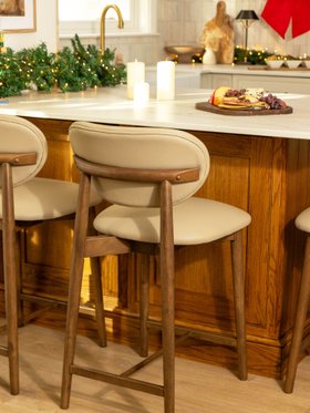 Florence Leather Counter Stool - Latte