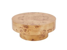Casa Burl Wood Veneer Round Coffee Table