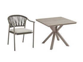 Capri Square Outdoor Table & 4 Sorrento Chairs Set