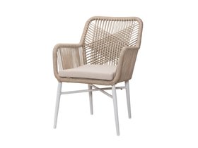 Monza Aluminium Rope Back Garden Chair - Natural