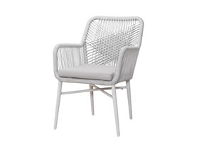 Monza Aluminium Rope Back Garden Chair - Stone