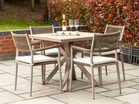Capri Square Outdoor Table and Garden Chairs Set For Four