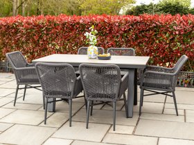 Monza Aluminium Rope Back Stacking Garden Chair - Grey