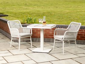 Monza Aluminium Rope Back Stacking Garden Chair - Stone