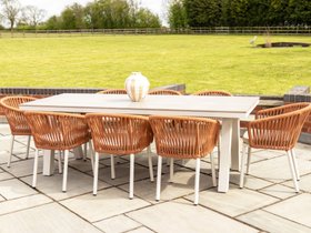 Milano Aluminium Rope Back Stacking Garden Chair - Terracotta