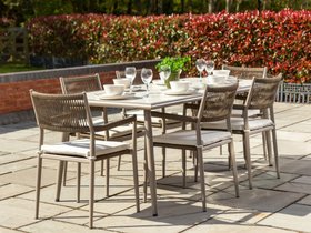 Salerno 6 Seater Outdoor Table and 6 Garden Chairs Set