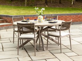 Rimini 4 Seater Oval Outdoor Table and 4 Garden Chairs Set