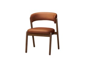 Lexi Leather Dining Chair - Rust