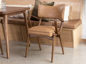 Ben Style Dining Chair with Arms- Tan