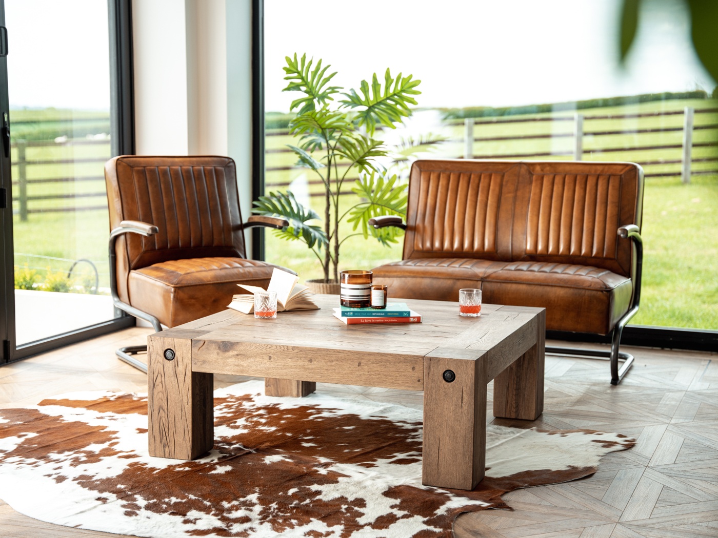 Darwin Wooden Coffee Table - Weathered