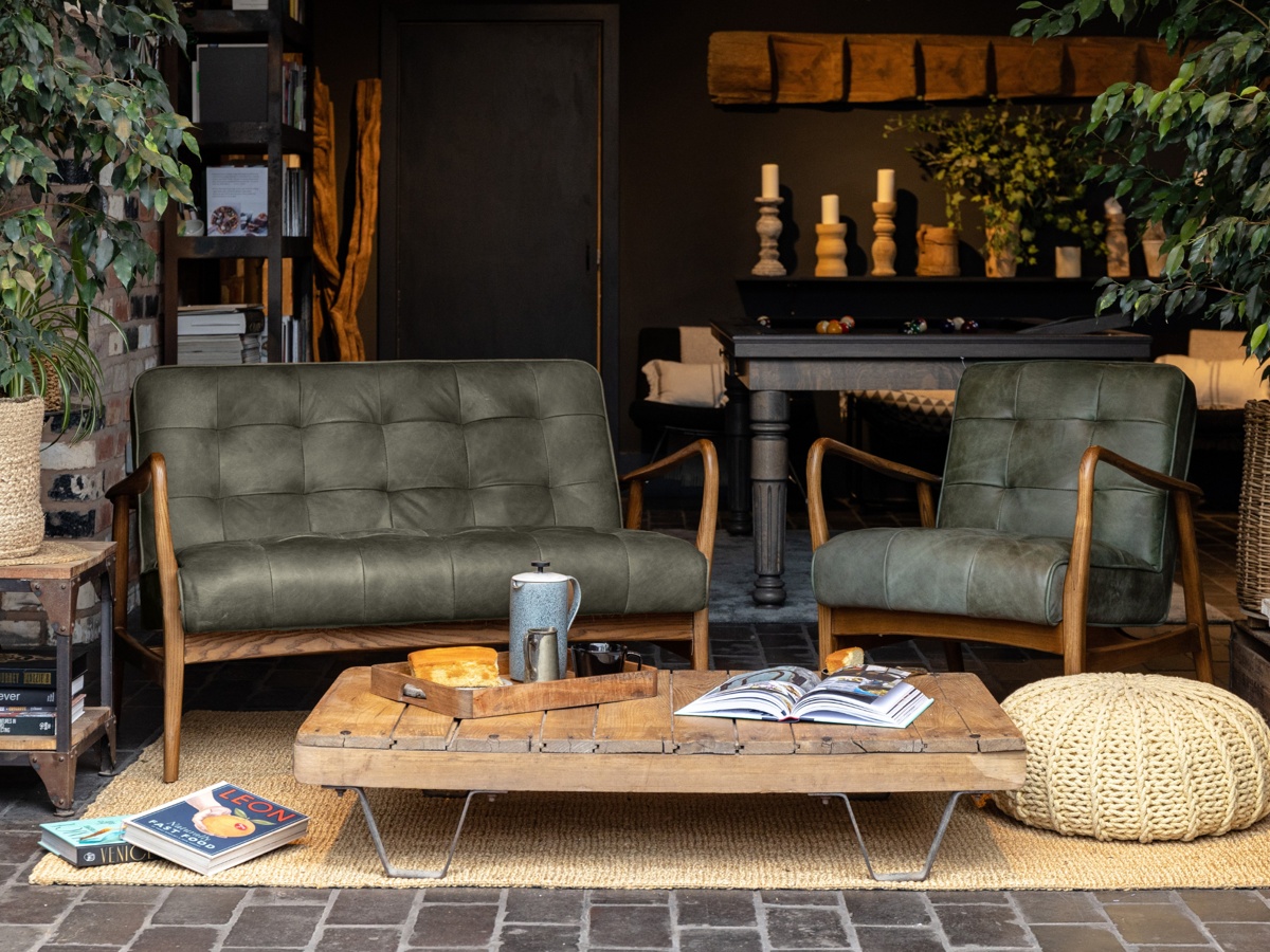 Hamilton Leather Mid-Century Sofa Range