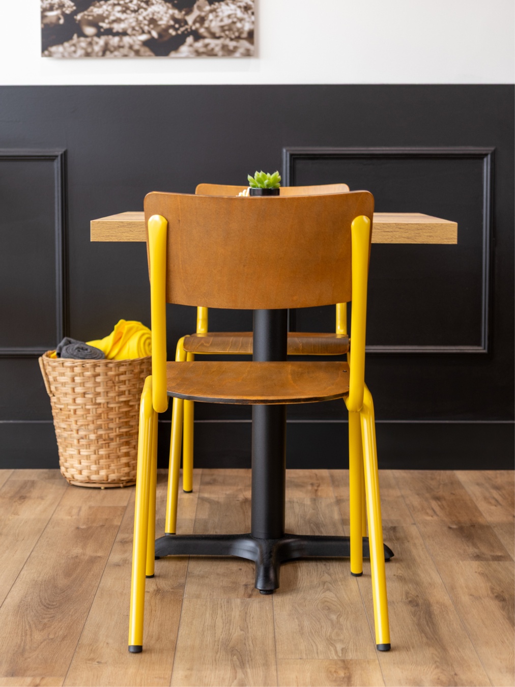 Luxor Wood and Metal Stacking Chair