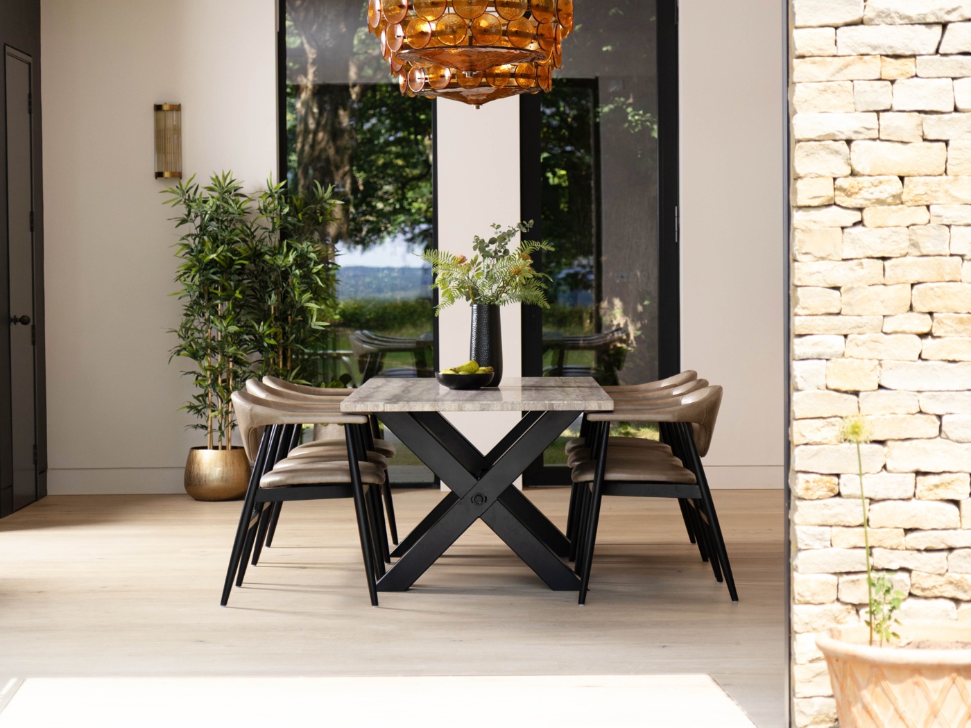 Travertine Top Dining Table Range