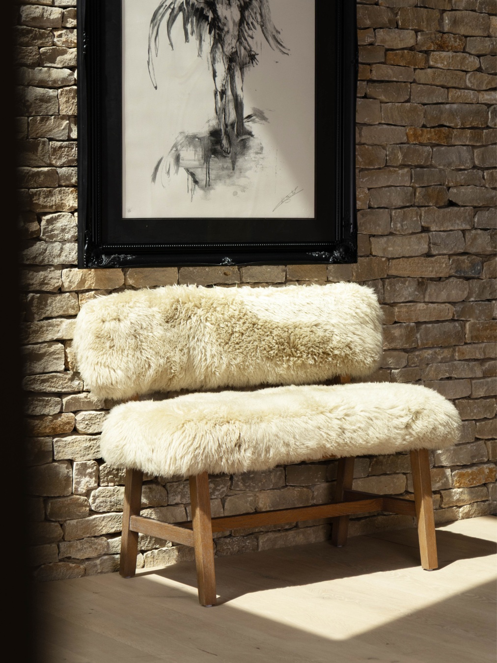 Gardena Sheepskin Dining Bench