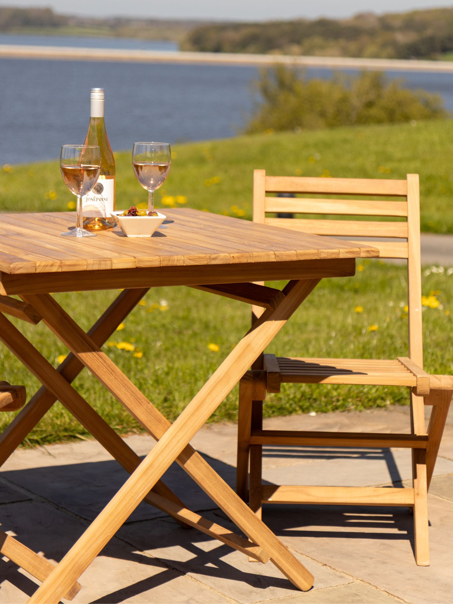 Meza Square Teak Outdoor Folding Table