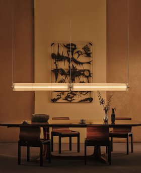 Apex Double Linear Pendant, Satin Nickel