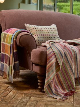 Merino Wool Rainbow throw collection