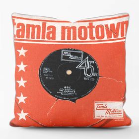 Tamla Orange 45rpm - Classic Vinyl Records Cushion