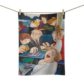Bingo – Beryl Cook Tea Towel (Handmade in the UK)
