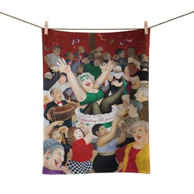 Celebration – Beryl Cook Tea Towel (Handmade in the UK)