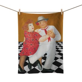 Tango - Beryl Cook Tea Towel (Handmade in UK)