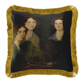 Brontë Sisters Velvet Cushion with Fringe