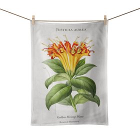 Golden Shrimp Plant (Justicia aurea) – Botanical Art Print Tea Towel