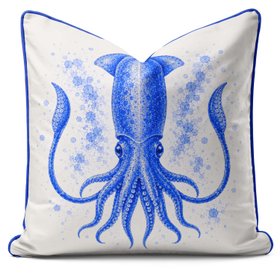 Calamaro Blue Squid - Art Print Cushion