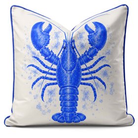 Astice Blue Lobster - Art Print Cushion