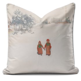 Winter Walk - Christmas Art Print Cushion