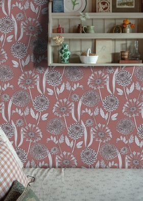 Wild Garden Mulberry Ecru Wallpaper by Abigail Borg, £195 Per 10m Roll, abigailborg.com