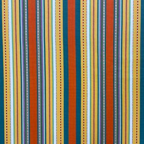 Yellow Orange Green Stripe Fabric Chequers Yellow Stripe