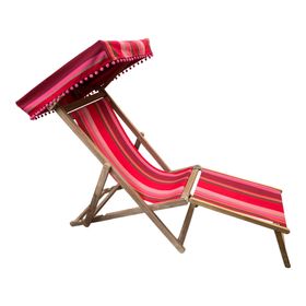 Edwardian Deckchair Red Pink Ping Pong Stripe Hires