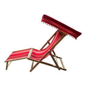 Edwardian Deckchair Red Pink Ping Pong Stripe Left Hires